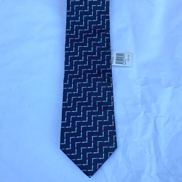 Paul Smith Navy Waves 100% Silk Necktie Standard Size Made in England - Picture 1 of 6
